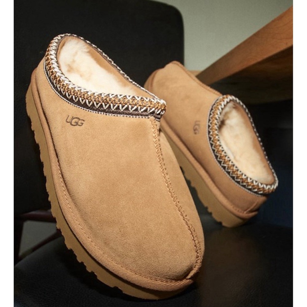 UGG Women Size 10 Tasman II Chestnut Braided Suede Slippers Shoes Cozy SN1174470